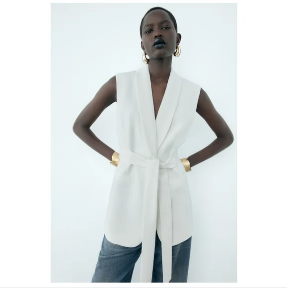 ❌️SOLD❌️TUXEDO COLLAR VEST ZW COLLECTION SIZE S - Picture 6 of 14